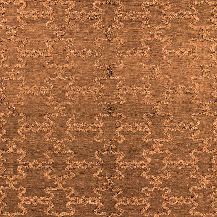 Square Machine Washable Oriental Orange Industrial Area Rugs, wshurb2858org