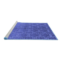 Sideview of Machine Washable Oriental Blue Industrial Rug, wshurb2858blu