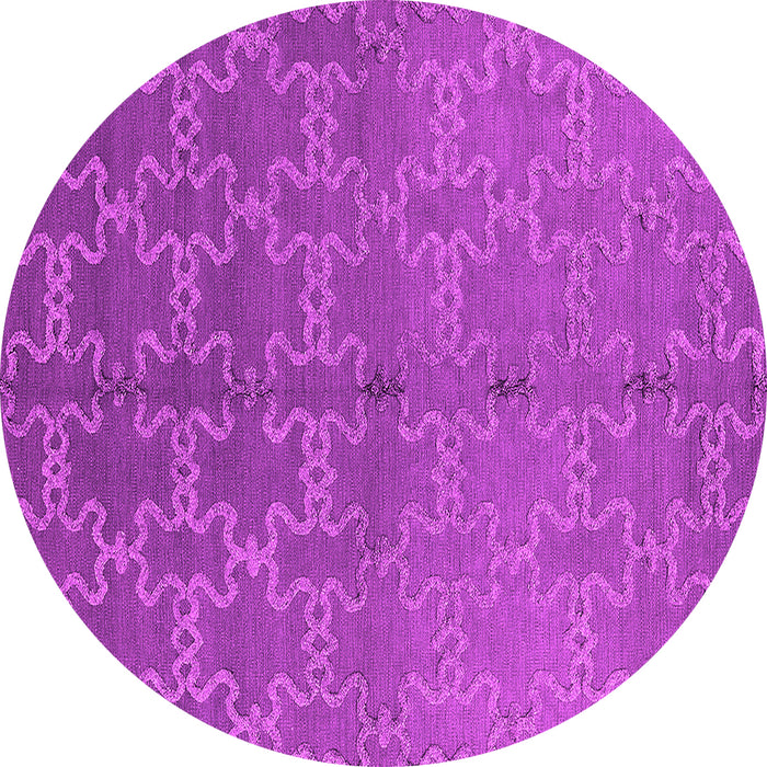 Round Machine Washable Oriental Pink Industrial Rug, wshurb2858pnk