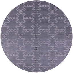 Round Machine Washable Industrial Modern Grape Purple Rug, wshurb2858