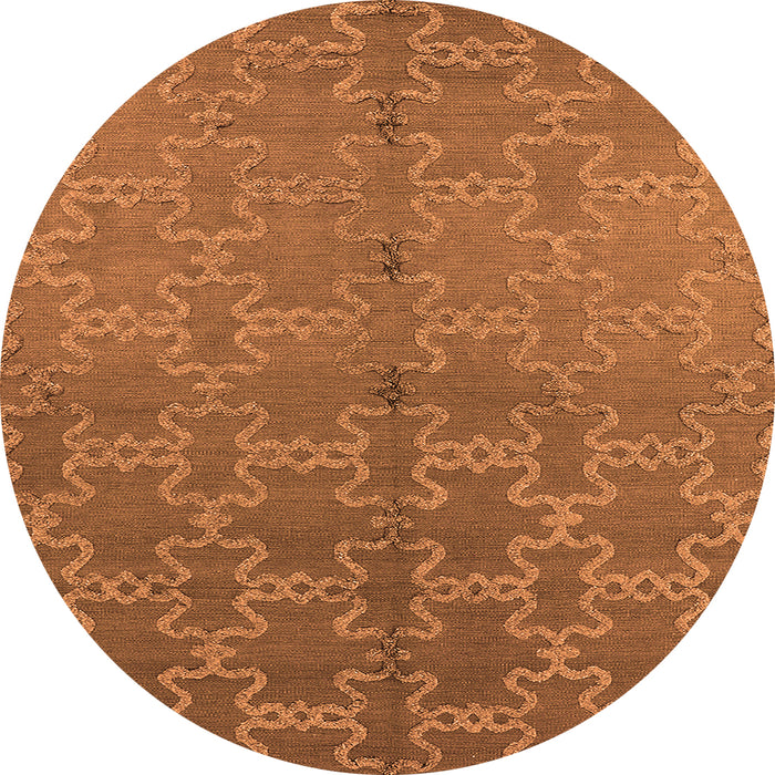 Round Oriental Orange Industrial Rug, urb2858org