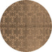 Round Oriental Brown Industrial Rug, urb2858brn