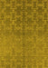 Machine Washable Oriental Yellow Industrial Rug, wshurb2858yw