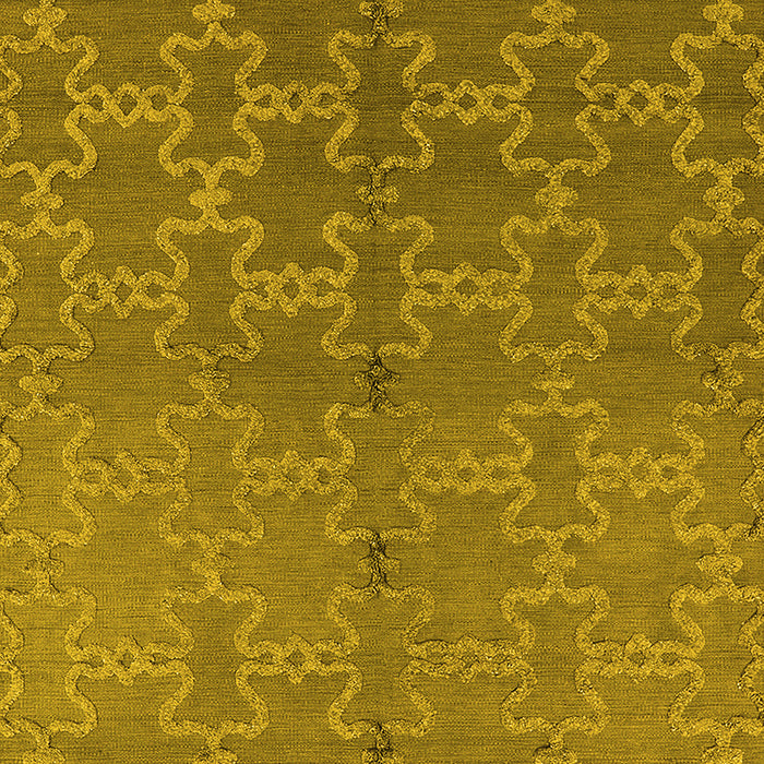 Machine Washable Oriental Yellow Industrial Rug, wshurb2858yw