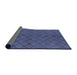 Sideview of Mid-Century Modern Slate Blue Trellis Rug, urb2859