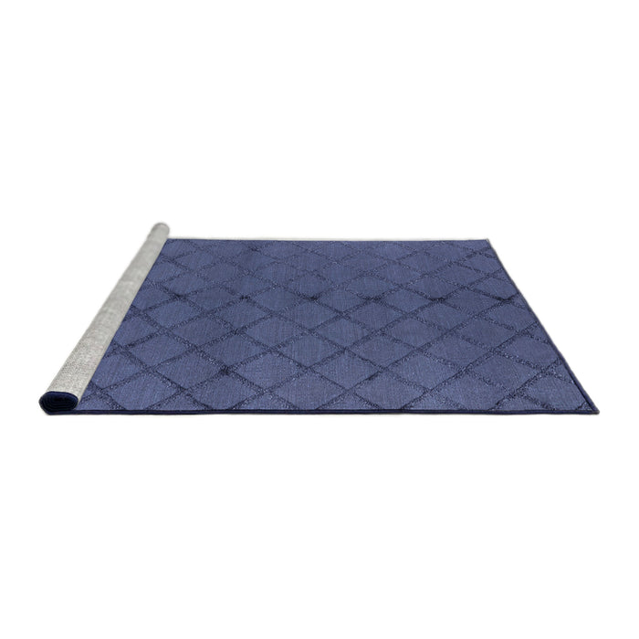 Sideview of Machine Washable Industrial Modern Slate Blue Rug, wshurb2859