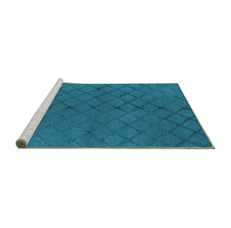 Sideview of Trellis Turquoise Modern Area Rugs, wshurb2859turq