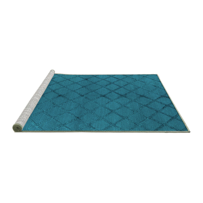 Sideview of Trellis Turquoise Modern Area Rugs, wshurb2859turq
