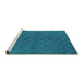 Sideview of Trellis Turquoise Modern Area Rugs, wshurb2859turq