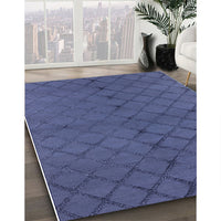 Mid-Century Modern Slate Blue Trellis Rug, urb2859