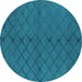 Round Trellis Turquoise Modern Rug, urb2859turq