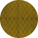 Round Trellis Yellow Modern Rug, urb2859yw