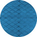 Round Trellis Light Blue Modern Rug, wshurb2859lblu