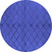 Round Trellis Blue Modern Rug, urb2859blu