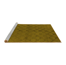 Sideview of Trellis Yellow Modern Rug, wshurb2859yw