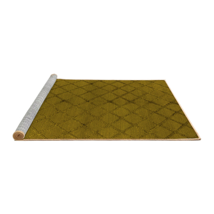 Sideview of Trellis Yellow Modern Rug, wshurb2859yw