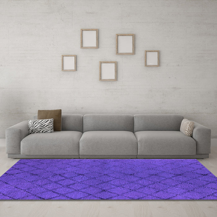 Trellis Purple Modern Area Rugs in a Living Room, wshurb2859pur