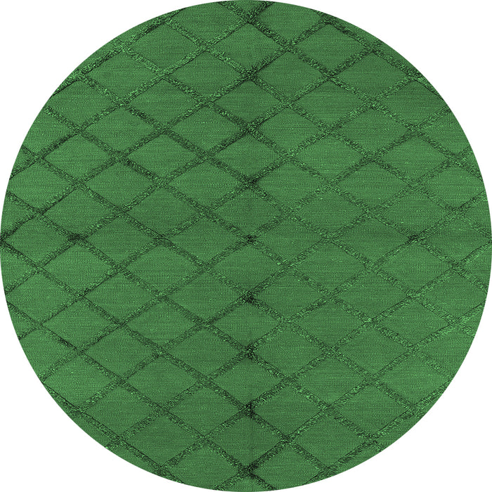 Round Trellis Emerald Green Modern Rug, urb2859emgrn
