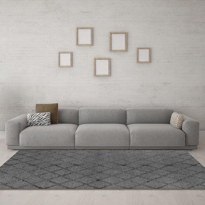 Trellis Gray Modern Rug in a Living Room,, wshurb2859gry
