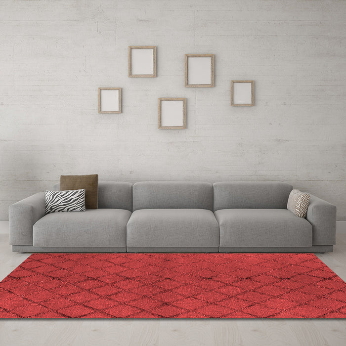 Modern Red Washable Rugs
