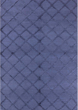 Mid-Century Modern Slate Blue Trellis Rug, urb2859