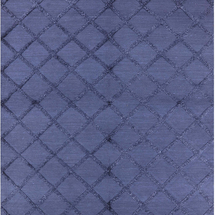 Mid-Century Modern Slate Blue Trellis Rug, urb2859