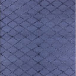 Square Mid-Century Modern Slate Blue Trellis Rug, urb2859