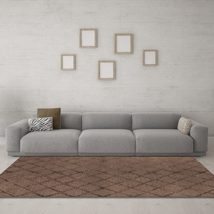 Trellis Brown Modern Rug in a Living Room,, wshurb2859brn
