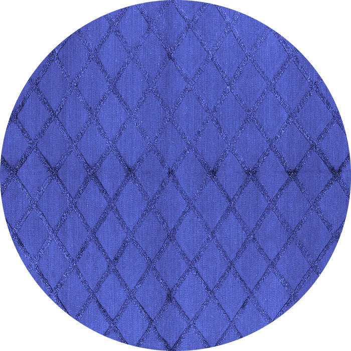 Round Trellis Blue Modern Rug, wshurb2859blu