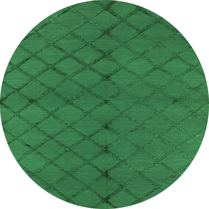 Round Trellis Green Modern Rug, urb2859grn