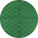 Round Trellis Green Modern Rug, urb2859grn