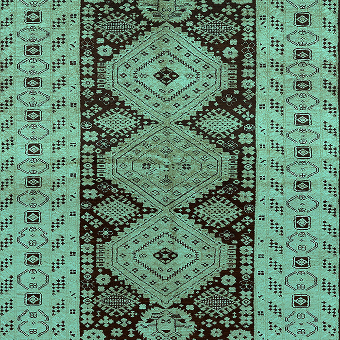 Machine Washable Oriental Turquoise Traditional Area Rugs, wshurb2860turq