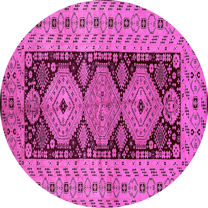 Round Oriental Pink Traditional Rug, urb2860pnk