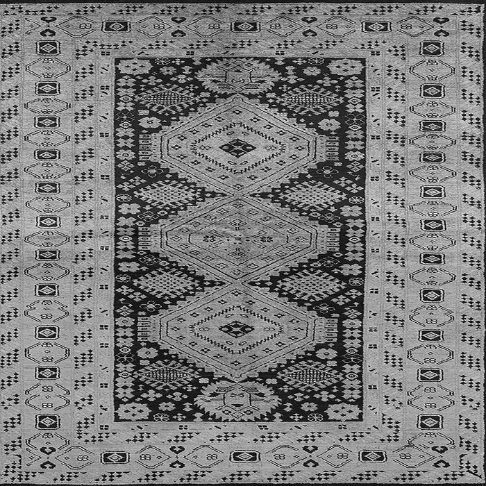 Square Machine Washable Oriental Gray Traditional Rug, wshurb2860gry