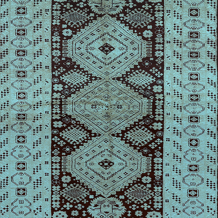 Machine Washable Oriental Light Blue Traditional Rug, wshurb2860lblu