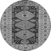 Round Oriental Gray Traditional Rug, urb2860gry