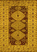 Machine Washable Oriental Yellow Traditional Rug, wshurb2860yw