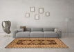 Machine Washable Oriental Brown Traditional Rug in a Living Room,, wshurb2860brn