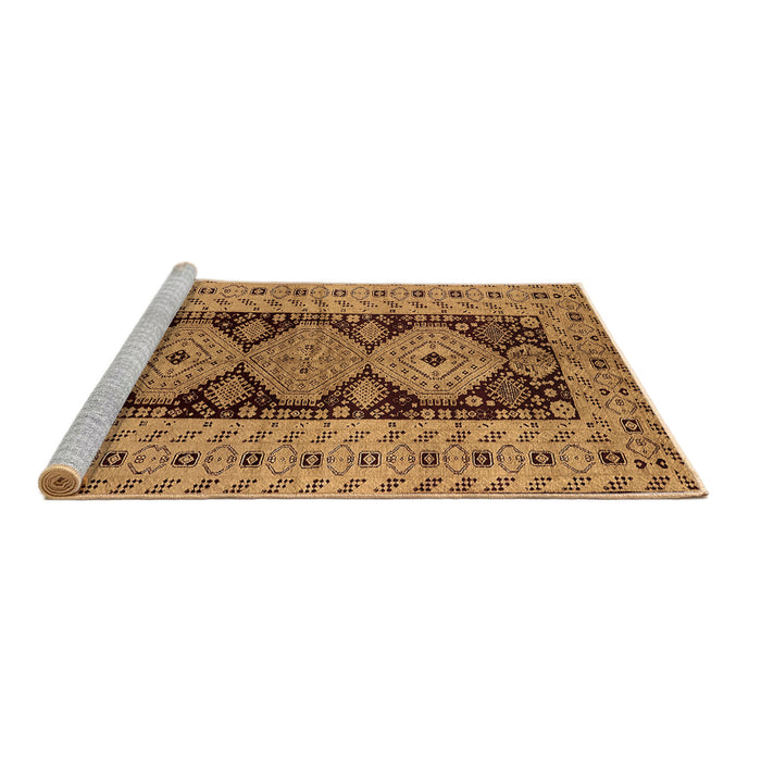 Sideview of Machine Washable Oriental Brown Traditional Rug, wshurb2860brn