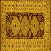 Square Machine Washable Oriental Yellow Traditional Rug, wshurb2860yw
