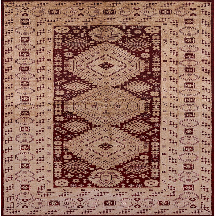 Square Mid-Century Modern Light Salmon Rose Pink Oriental Rug, urb2860