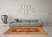 Machine Washable Oriental Orange Traditional Area Rugs in a Living Room, wshurb2860org