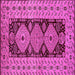 Square Machine Washable Oriental Pink Traditional Rug, wshurb2860pnk