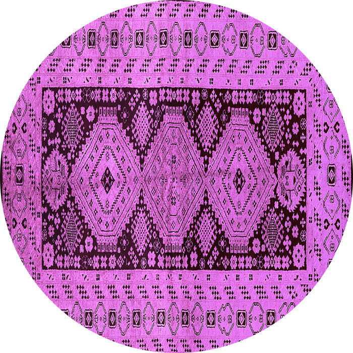 Round Oriental Purple Traditional Rug, urb2860pur