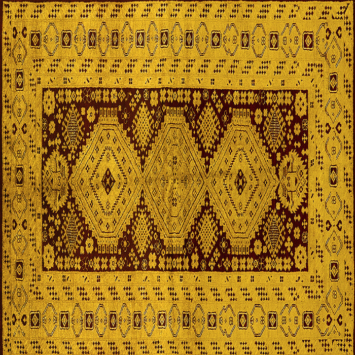 Square Oriental Yellow Traditional Rug, urb2860yw