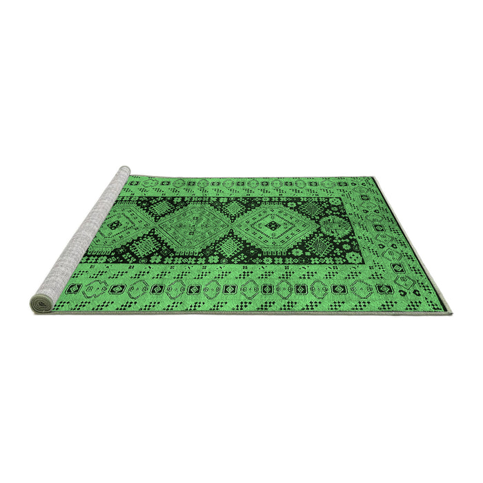 Sideview of Machine Washable Oriental Emerald Green Traditional Area Rugs, wshurb2860emgrn