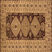 Square Machine Washable Oriental Brown Traditional Rug, wshurb2860brn