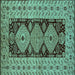 Square Oriental Turquoise Traditional Rug, urb2860turq