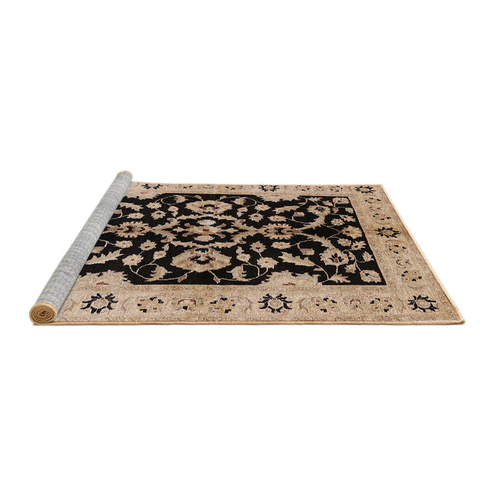 Sideview of Machine Washable Industrial Modern Bakers Brown Rug, wshurb2861
