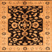 Square Machine Washable Oriental Orange Traditional Area Rugs, wshurb2861org